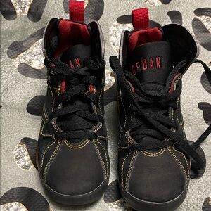Jordan Kids Black Sneakers with Red Highlights
